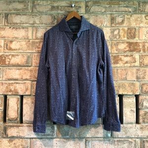 Joseph Abboud Indigo Blue Button-up Shirt, Large